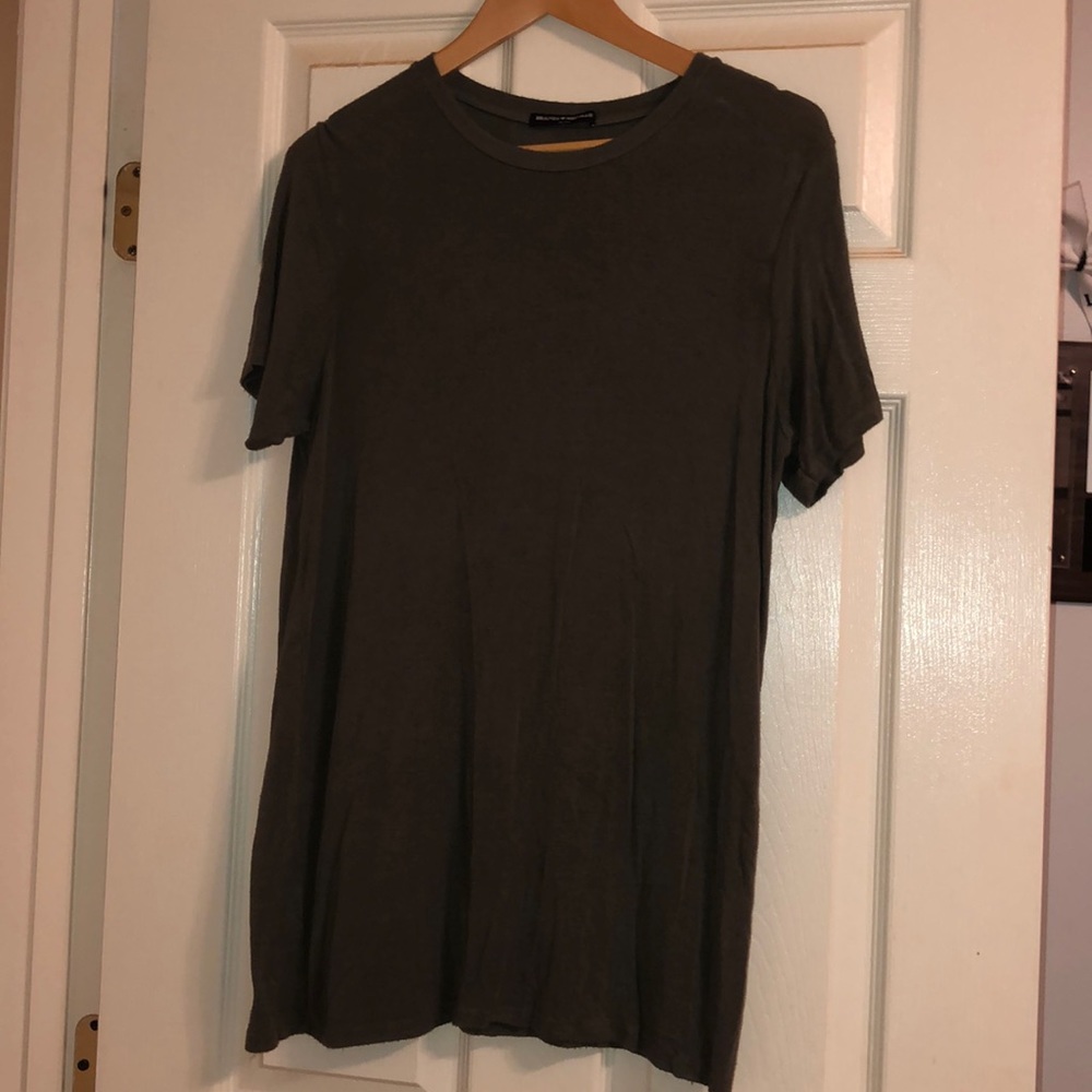 brandy melville t shirt dress moss green